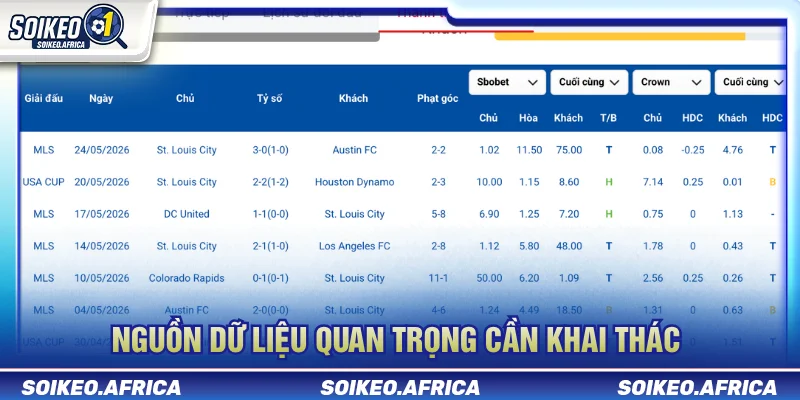 Nguồn dữ liệu quan trọng khi tìm hiểu soi kèo là gì